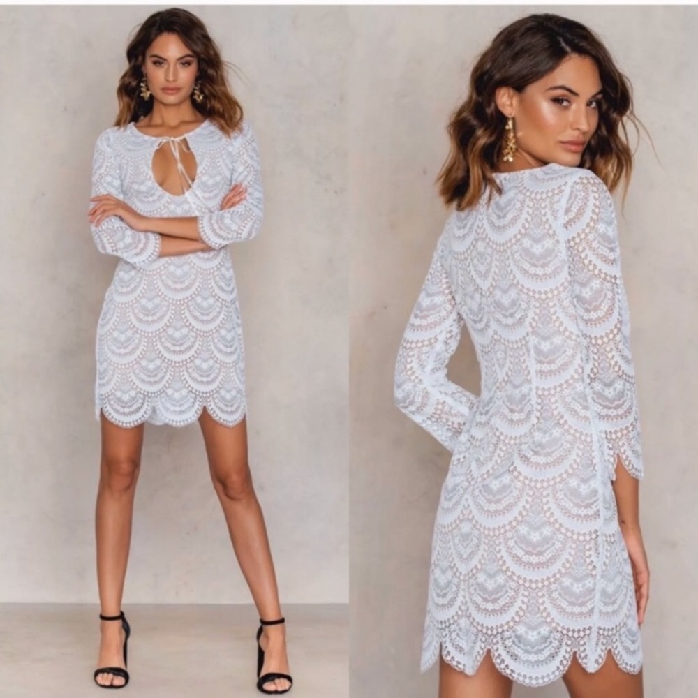 For Love & Lemons White Lace Mini Dress